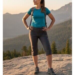 NWOT Athleta Size 12 Commuter Capri Pants Trekkie Hiking Trail Outdoor Utility